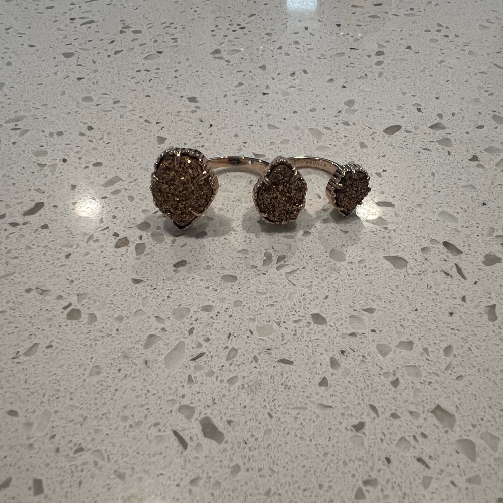 Kendra Scott Gold and Brown Textured Hair Accessories